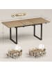 HOMCOM Ausziehbarer Esstisch-180L x 80B x 75H cm-Naturholz
