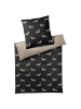 Elegante Bettwäsche Dogs in schwarz beige
