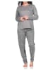 NORMANN Schlafanzug Pyjama langarm Animal Print in grau