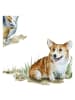 WALLPAPERS4BEGINNERS Tapete Corgi in Weiß - (W) 200 × (L) 280 cm