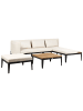 Beliani 3-tlg Sitzgruppe BRACCIANO in Beige/Schwarz/Braun linksseitig