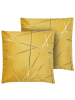 Beliani 2er-Set Dekokissen PINUS in Gelb/Gold