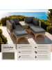 tectake Rattan Sitzgruppe mit Sicherheitsglasplatte, schlanke, hohe Beine