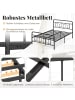 COSTWAY Doppelbett Metallgestell für 200 x 140 cm Matratze in Schwarz