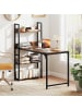 COSTWAY Schreibtisch mit USB/Typ-C 120cm in Hellbraun