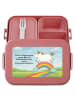 Mr. & Mrs. Panda Lunchbox Einhorn Regenbogen Design mit Spruch in Rot Pastell