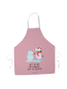 Mr. & Mrs. Panda Grillmeister Schürze Einhorn Schneemann mit Spruch in Rot Pastell