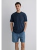 Mavi Jeans T-Shirt mit Rundhalsausschnitt und Logo Stickerei in Dunkelblau