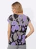 Sieh an! Kurzarm-Shirt in grau-lavendel-bedruckt
