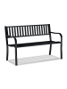relaxdays Gartenbank in Schwarz - (B)127,5 x (H)82 x (T)59,5 cm