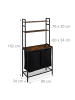 relaxdays Wäschekorbregal in Schwarz/ Braun - (B)80 x (H)162 x (T)34 cm