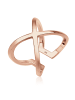 Elli Ring 925 Sterling Silber Geo, Kreuz in Rosegold