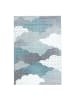 KADIMA DESIGN Kinderteppich Waschbar Wolken COGNE Strapazierfähig OEKO-TEX in Blau