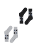 Burlington Socken 2er Pack in Schwarz/Grau/Blau