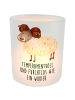 Mr. & Mrs. Panda Kerzenhalter Sternzeichen Widder mit Spruch in Transparent