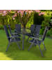 VCM  Alu Glas Gartenset Sitzgruppe Tisch Stühle 140 SW in Anthrazit