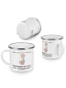 Mr. & Mrs. Panda Camping Emaille Tasse Bankangestellter Leidensc... in Weiß