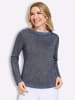 Sieh an! Langarm-Pullover in marine-royalblau
