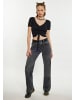 myMo ROCKS Damen Crop-Top in SCHWARZ