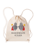 Mr. & Mrs. Panda Drawstring Bag Sternzeichen Zwilling mit Spruch in Creme