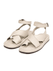 CESARE GASPARI Plateausandalen aus Leder in Beige