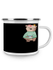 Mr. & Mrs. Panda Camping Emaille Tasse Fabelhafte Brautjungfern ... in Schwarz