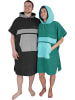 normani Surfer Poncho - Baumwoll Bademantel mit Kapuze Surfer Poncho in Petrol/Türkis