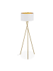 relaxdays Stehlampe in Gold/ Weiß - (H)148,5 x Ø 53,5 cm