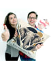 Mr. & Mrs. Panda Sofa Kissen Elefant zeitlos Design mit Spruch in Weiß