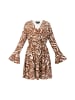 faina Damen Kleid  - Zebraprint in Braun Weiss