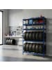 relaxdays Reifenregal in Blau - (B)120 x (H)210 x (T)40 cm