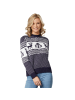 tectake Festtagspullover, Winterlicher Strickpullover in Blau und Weiß