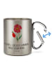 Mr. & Mrs. Panda Teetasse Blume HageRundunge mit Spruch in Silber