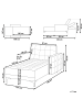 Beliani Chaiselongue ABERDEEN in Grau/Schwarz - (W) 107 x (H) 83 x (L) 189 cm