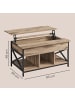VASAGLE Couchtisch Daxton in Milchkaffee-Schwarz - (B)100 x (H)62 x (T)60 cm