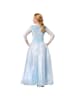 tectake Ballkleid aus glänzendem Stoff, blau/weiß