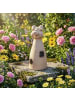 MARELIDA Gartenfigur Schwein Zaunhocker aus Terrakotta Tierfigur für Zaun H: 25cm