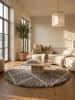 KADIMA DESIGN Teppich Hochflor Shaggy Waschbar Geometrisch DOLOMIT Strapazierfähig in Beige