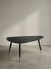 KADIMA DESIGN Couchtisch 90x60x41 cm mit Marmor Optik , Dreibein in Schwarz
