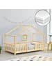 en.casa Kinderbett Treviolo mit Matratze in Beige (L)140cm (B)70cm