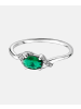 Diamant L'éternel Ring aus 375 Weißgold mit Diamant mit Smaragd