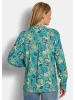 GOLDNER Kurzgröße:  Blusenshirt mit floralem Print in salbei / blau / gemustert