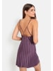 LSCN BY LASCANA Negligé in pflaume gestreift