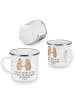 Mr. & Mrs. Panda Camping Emaille Tasse 25. Hochzeitstag Silberne... in Weiß