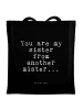 Mr. & Mrs. Panda Umhängetasche You are my sister... mit Spruch in Schwarz