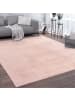 KADIMA DESIGN Teppich Kurzflor waschbar Unifarben Wohnzimmer in Hellrosa