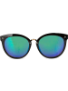 styleBREAKER Cateye Sonnenbrille in Schwarz / Grün-Blau verspiegelt