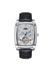 Heritor Valentin Lederarmbanduhr mit Datumsanzeige in Silver/White