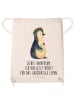 Mr. & Mrs. Panda Rucksack-Beutel Pinguin Blumen mit Spruch in Creme