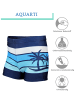Aquarti Jungen Badehose Gestreift mit Motiven in türkis/blau